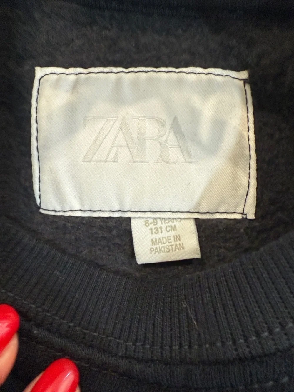 Zara Black Sweatshirt with White Logo Tag